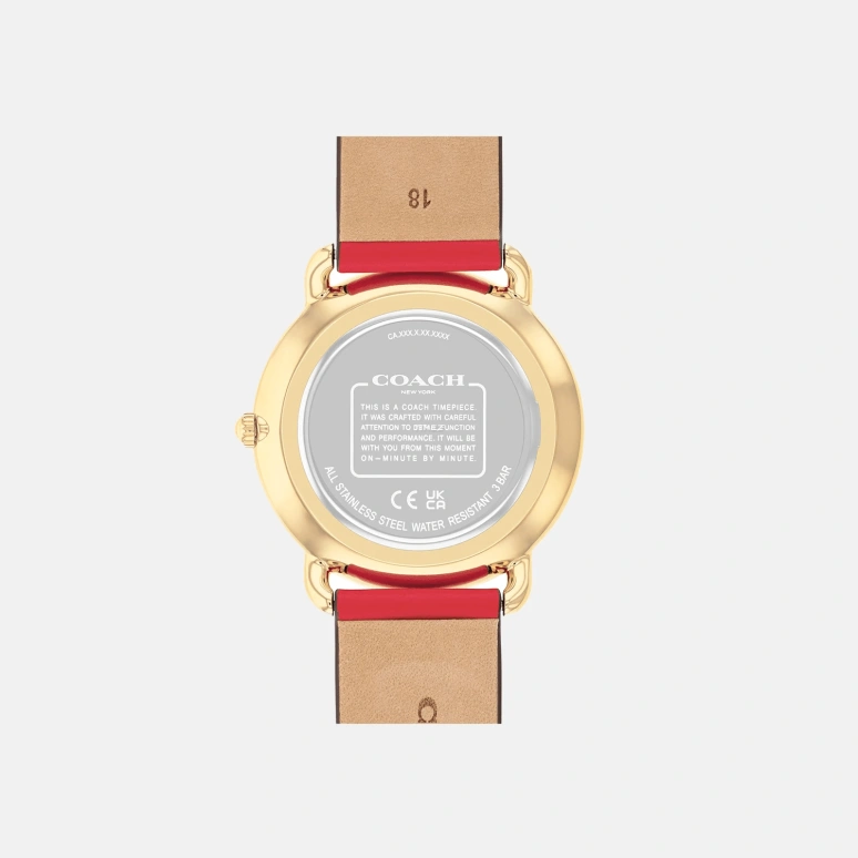 COACH,Elliot 36mm,36mm,Stainless Steel,Red,Quartz,Hardlex,Round,14504249