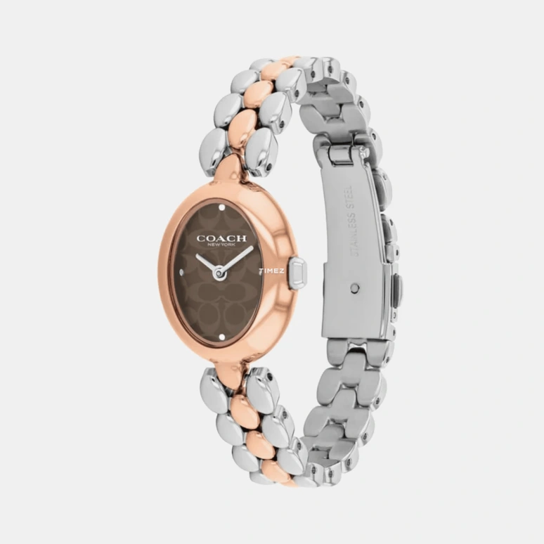COACH,Sammy 22.50mm,22.50mm,Stainless Steel,Brown,Quartz,Oval,Rose Gold,14504542