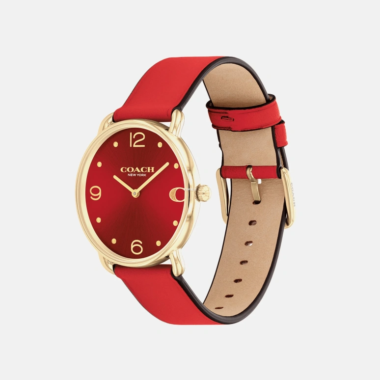 COACH,Elliot 36mm,36mm,Stainless Steel,Red,Quartz,Hardlex,Round,14504249