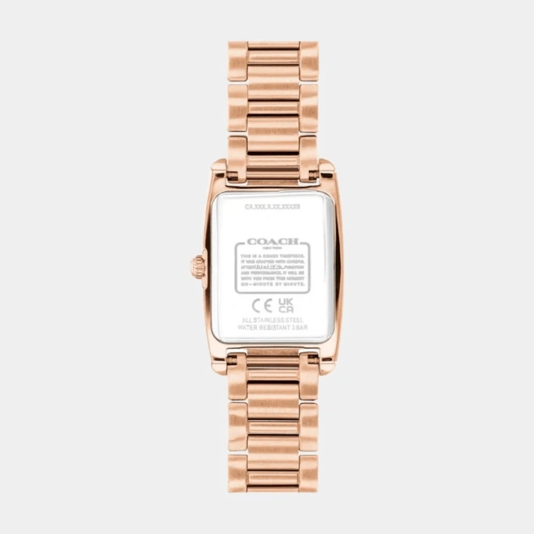 COACH,Reese 20mm,20mm,Stainless Steel,Rose Gold,Quartz,Hardlex,Rectangular,14504589