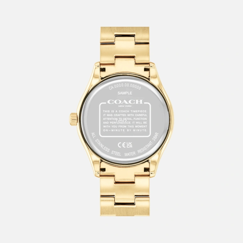 COACH,Brooks 38mm,38mm,Stainless Steel,Black,Quartz,Hardlex,Round,14400035
