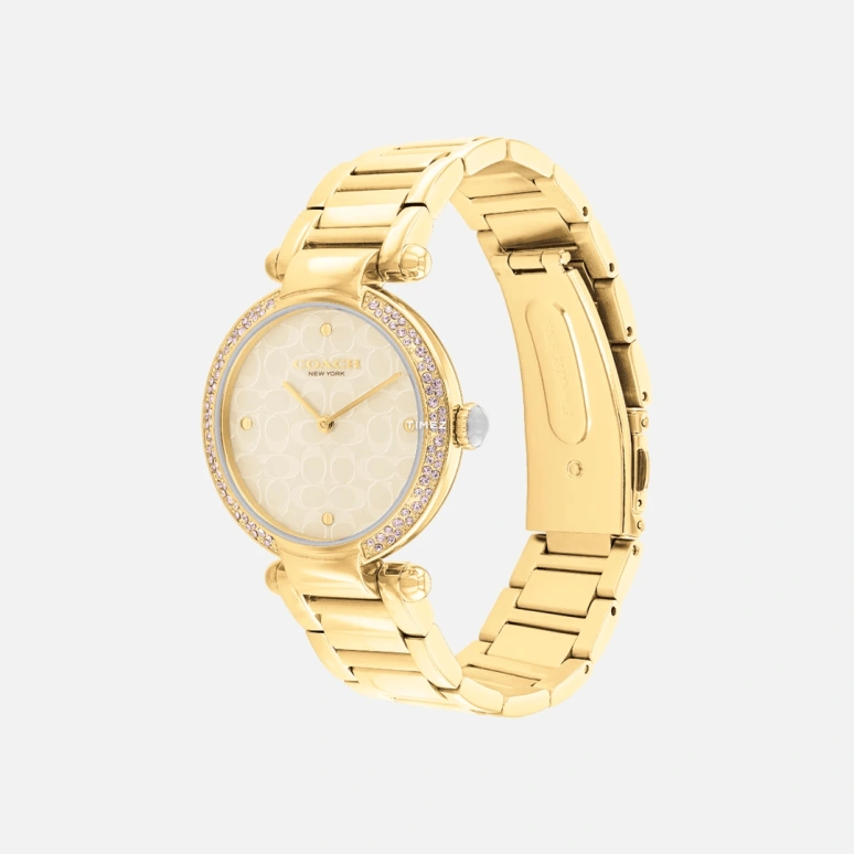 COACH,Cary 34mm,34mm,Stainless Steel,Champagne,Quartz,Hardlex,Round,14504183