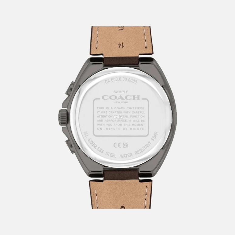 COACH,Jackson 45mm,45mm,Stainless Steel,Brown,Grey,Quartz,Chronograph,Day,14602686