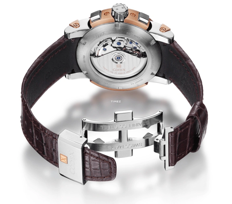 CODEX,IDENTITY 46.90mm,46.90mm,Stainless Steel,Stainless Steel,Rose Gold,Brown,Automatic,Chronograph,Date,Day,4407,4407.42.0102.A05