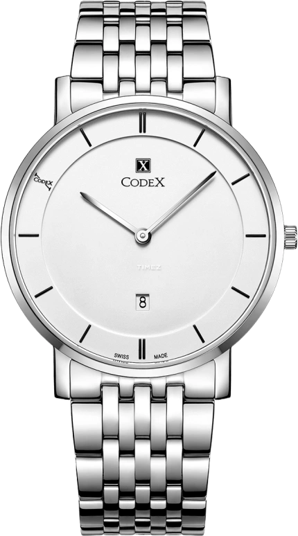 CODEX,CHAPEL 39mm,39mm,Stainless Steel,Stainless Steel,Silver White,Quartz,Day,Sapphire,Glass,5701,5701.01.0102.B01