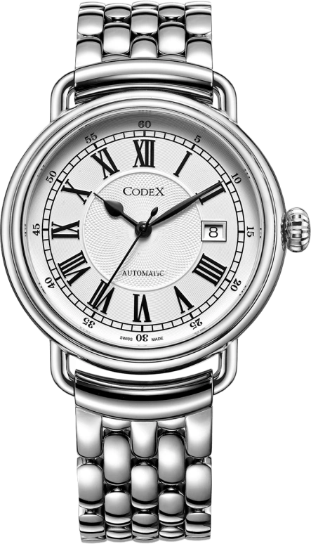 CODEX,IDENTITY 42mm,42mm,Stainless Steel,Stainless Steel,White,Automatic,Day,Sapphire,Crystal Glass,1103,1103.01.0102.B01