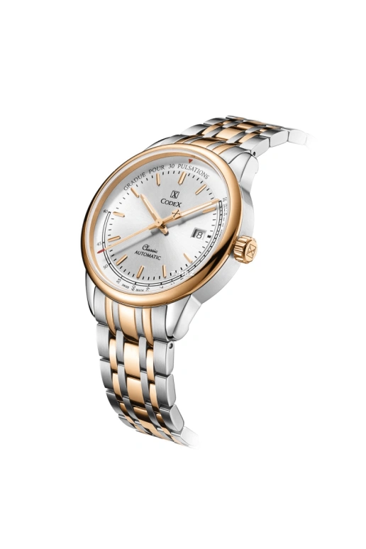 CODEX,CLASSIC 40mm,40mm,Stainless Steel,Stainless Steel,Silver,Automatic,Day,Sapphire,Crystal Glass,1105,1105.37.8104.B37