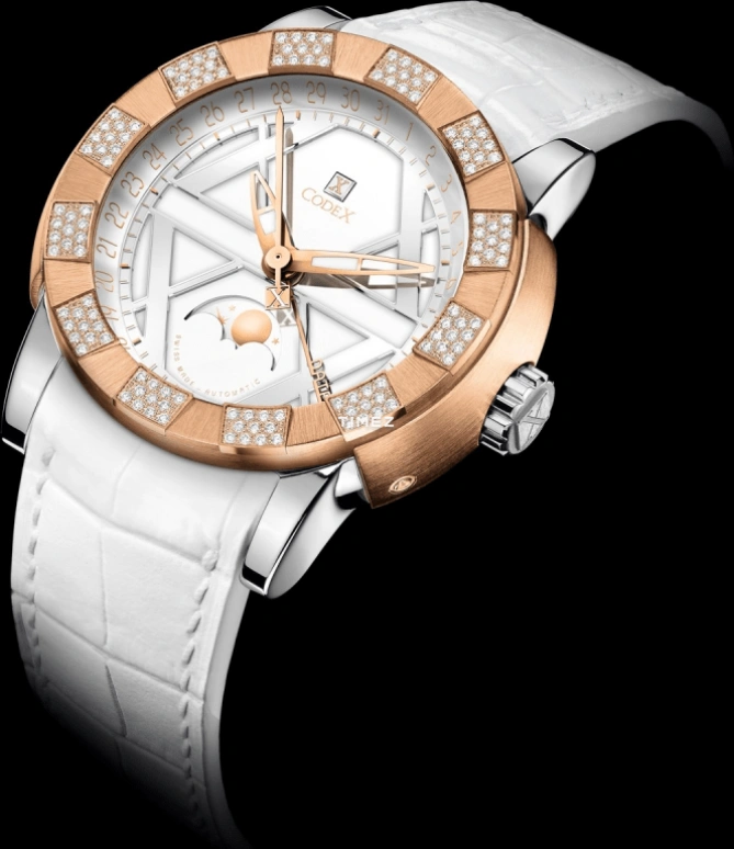 CODEX,IDENTITY 40mm,40mm,Stainless Steel,Stainless Steel,Rose Gold,White,Automatic,Moonphase,Day,3917,3917.12.0104.I04