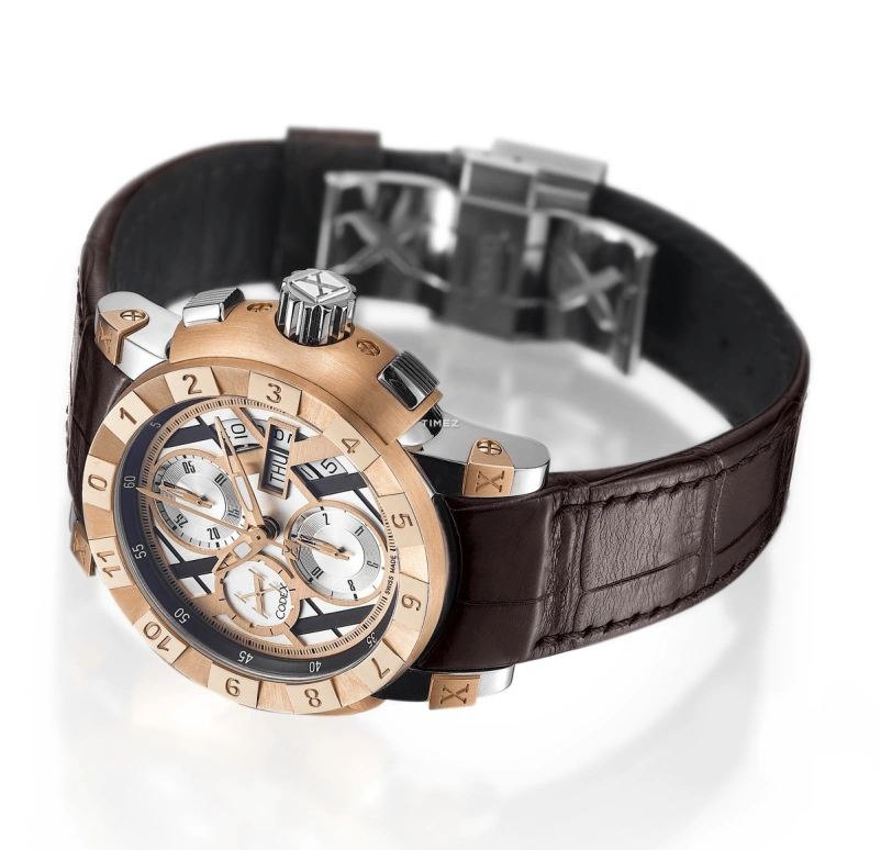 CODEX,IDENTITY 46.90mm,46.90mm,Stainless Steel,Stainless Steel,Rose Gold,Brown,Automatic,Chronograph,Date,Day,4407,4407.42.0102.A05