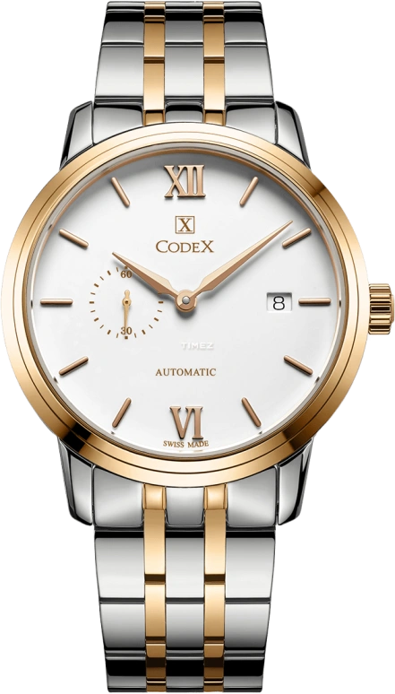 CODEX,INFINITY 40mm,40mm,Stainless Steel,Stainless Steel,Rose Gold,White,Automatic,Day,Sapphire,Crystal Glass,1115,1115.07.0304.B07