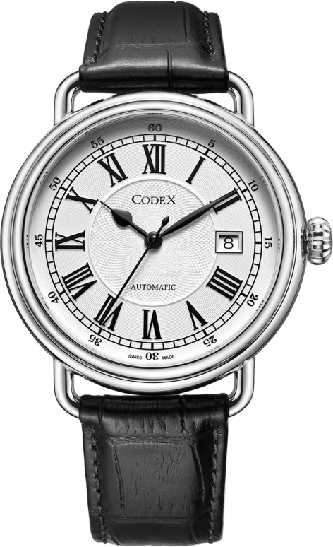 CODEX,CLASSIC 42mm,42mm,Stainless Steel,Stainless Steel,White,Automatic,Day,Sapphire,Crystal Glass,1103,1103.01.0102.I01