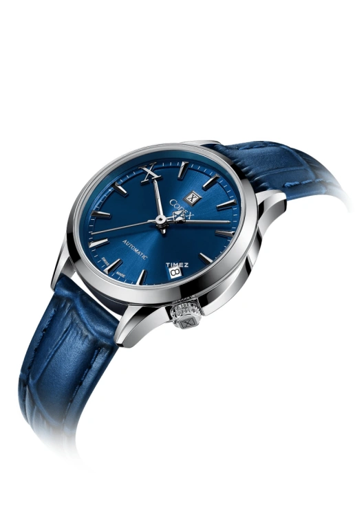 CODEX,CHAPEL 34mm,34mm,Stainless Steel,Stainless Steel,Blue,Automatic,Day,Sapphire,Glass,1201,1201.01.3122.I22