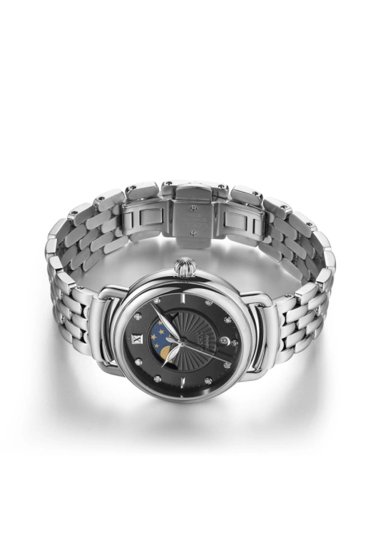 CODEX,CLASSIC 34mm,34mm,Stainless Steel,Stainless Steel,Black,Quartz,Moonphase,Day,5202,5202.01.0101.B01