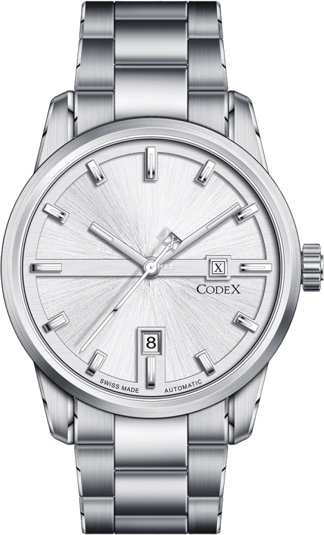 CODEX,INFINITY 41mm,41mm,Stainless Steel,Stainless Steel,Silver,Automatic,Day,Sapphire,Crystal Glass,4101,4101.14.0102.B01