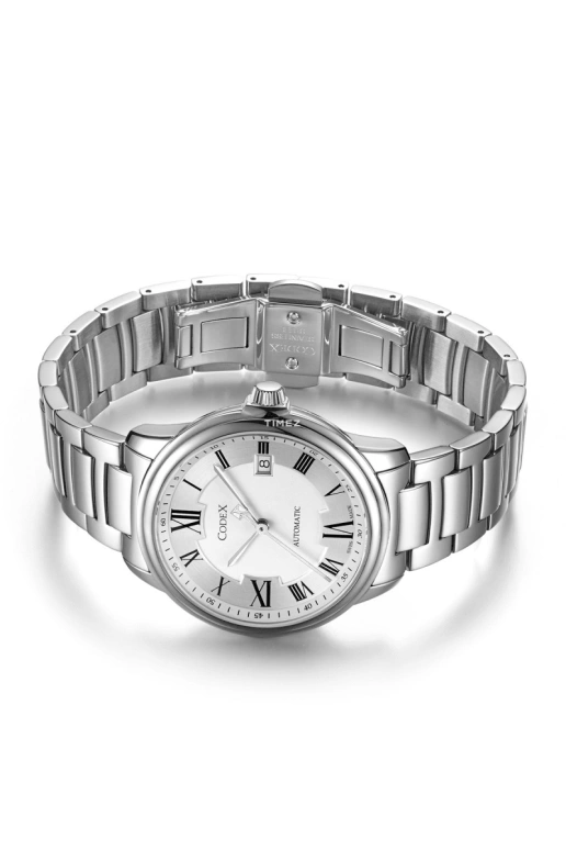 CODEX,CLASSIC 32.50mm,32.50mm,Stainless Steel,Stainless Steel,Silver,Automatic,Day,Sapphire,Crystal Glass,1225,1225.01.0102.B01