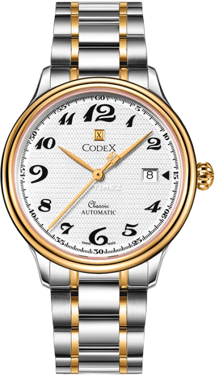 CODEX,CLASSIC 40mm,40mm,Stainless Steel,Stainless Steel,Rose Gold,White,Automatic,Day,Sapphire,Crystal Glass,1135,1135.37.0302.B37