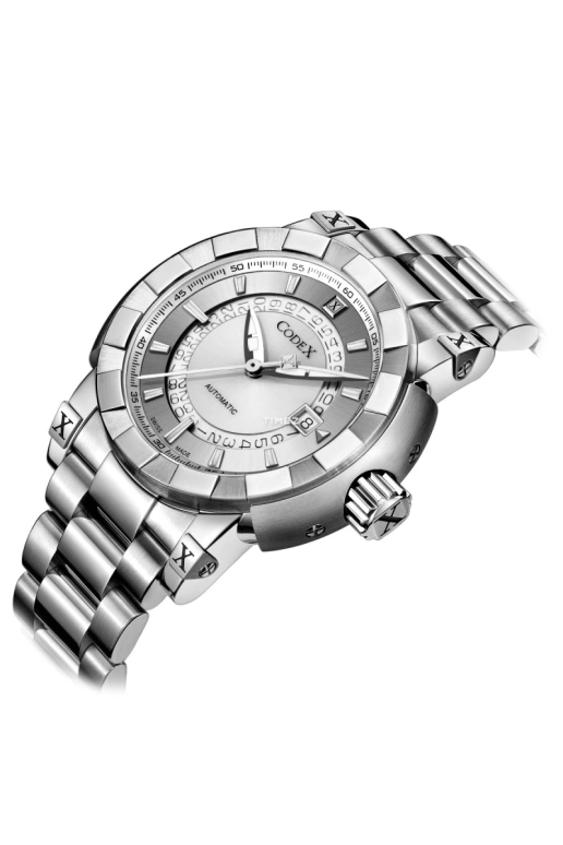 CODEX,IDENTITY 44mm,44mm,Stainless Steel,Stainless Steel,Silver,Automatic,Day,Sapphire,4401,4401.14.0102.B01