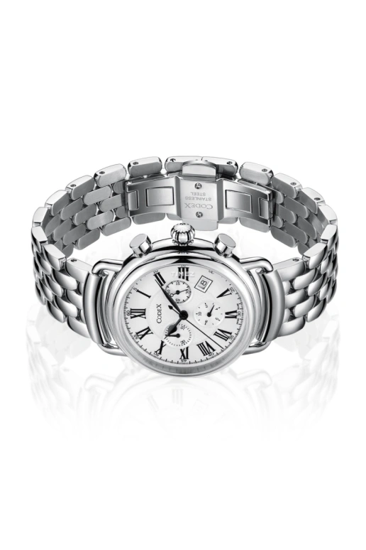 CODEX,CLASSIC 42mm,42mm,Stainless Steel,Stainless Steel,White,Quartz,Chronograph,Day,5101,5101.01.0102.B01