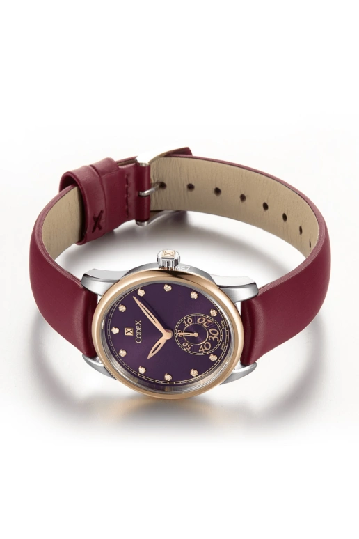 CODEX,INFINITY 33mm,33mm,Stainless Steel,Rose Gold,Purple,Quartz,Sapphire,Glass,Round,3307,3307.01.0112.S12