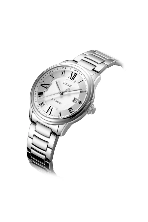 CODEX,CLASSIC 32.50mm,32.50mm,Stainless Steel,Stainless Steel,Silver,Automatic,Day,Sapphire,Crystal Glass,1225,1225.01.0102.B01