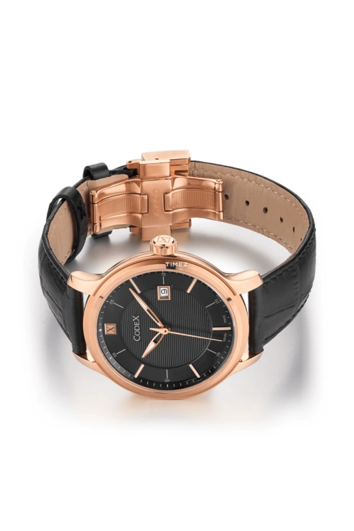 CODEX,INFINITY 43mm,43mm,Stainless Steel,Stainless Steel,Rose Gold,Black,Quartz,Day,Sapphire,4301,4301.17.0101.L01