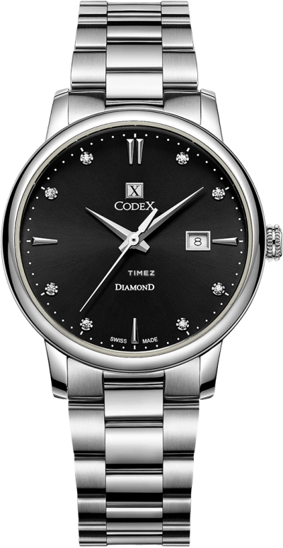 CODEX,INFINITY 32mm,32mm,Stainless Steel,Stainless Steel,Black,Quartz,Day,Sapphire,Crystal Glass,5211,5211.01.0101.B01