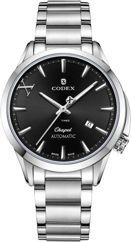 CODEX,CHAPEL 42mm,42mm,Stainless Steel,Stainless Steel,Black,Automatic,Day,Sapphire,Crystal Glass,1101,1101.01.3101.B02