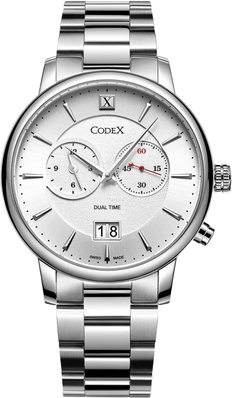 CODEX,INFINITY 42mm,42mm,Stainless Steel,Stainless Steel,White,Quartz,Day,Sapphire,Crystal Glass,5112,5112.01.0102.B01