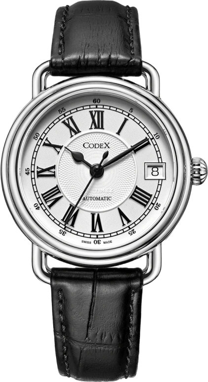 CODEX,CLASSIC 34mm,34mm,Stainless Steel,Stainless Steel,White,Automatic,Day,Sapphire,Crystal Glass,1203,1203.01.0102.I01