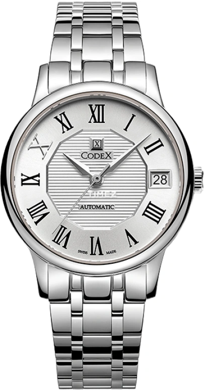 CODEX,CHAPEL 31.50mm,31.50mm,Stainless Steel,Stainless Steel,Silver,Automatic,Day,Sapphire,Glass,1201,1201.01.2102.B02