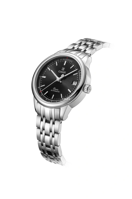 CODEX,CLASSIC 34mm,34mm,Stainless Steel,Stainless Steel,Black,Automatic,Day,Sapphire,Crystal Glass,1205,1205.01.8101.B01