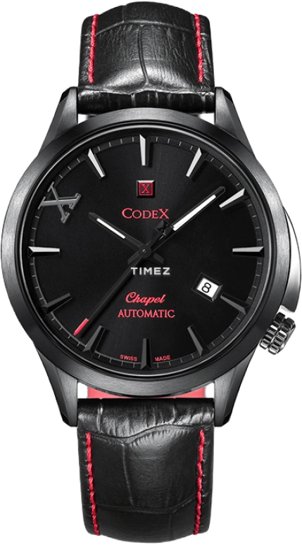 CODEX,CHAPEL 42mm,42mm,Stainless Steel,Stainless Steel,Black,Automatic,Day,Sapphire,Glass,1101,1101.02.4201.I01
