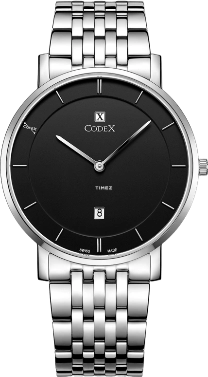 CODEX,CHAPEL 39mm,39mm,Stainless Steel,Stainless Steel,Black,Quartz,Day,Sapphire,Glass,5701,5701.01.0101.B01