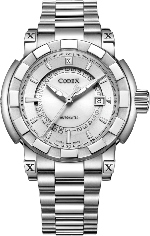 CODEX,IDENTITY 44mm,44mm,Stainless Steel,Stainless Steel,Silver,Automatic,Day,Sapphire,4401,4401.14.0102.B01