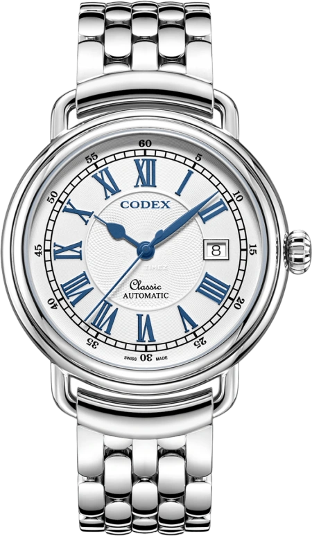 CODEX,CLASSIC 42mm,42mm,Stainless Steel,Stainless Steel,Silver White,Automatic,Day,Sapphire,Crystal Glass,1103,1103.01.2602.B01