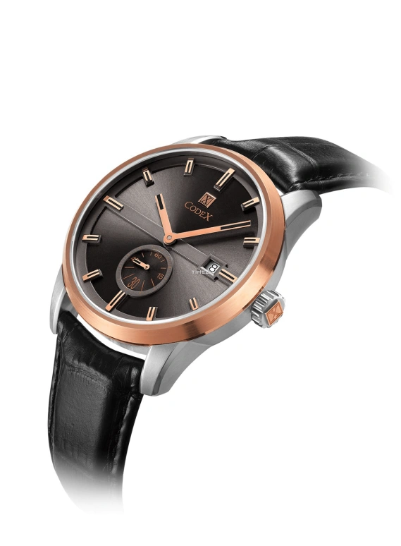 CODEX,INFINITY 41mm,41mm,Stainless Steel,Stainless Steel,Rose Gold,Black,Automatic,Day,Sapphire,Crystal Glass,4107,4107.25.0314.I01
