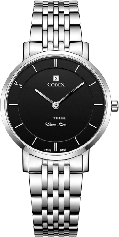 CODEX,CHAPEL 29mm,29mm,Stainless Steel,Stainless Steel,Black,Quartz,Sapphire,Glass,Round,5801,5801.01.0101.B01