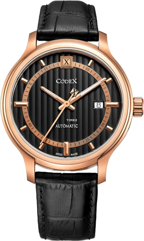 CODEX,INFINITY 42mm,42mm,Stainless Steel,Stainless Steel,Rose Gold,Black,Automatic,Day,Sapphire,Crystal Glass,1102,1102.03.0301.I01