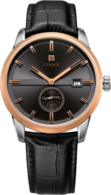 CODEX,INFINITY 41mm,41mm,Stainless Steel,Stainless Steel,Rose Gold,Black,Automatic,Day,Sapphire,Crystal Glass,4107,4107.25.0314.I01