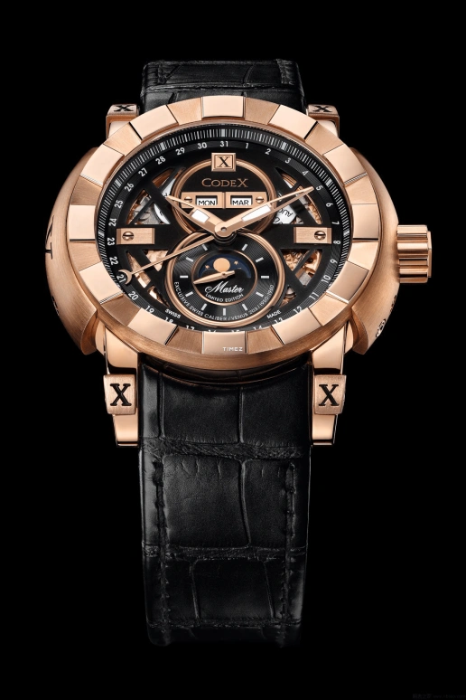 CODEX,IDENTITY 46.90mm,46.90mm,Rose Gold,Black,Handwound,Moonphase,Month,Date,Day,Sapphire,Round,4403,4403.13.0101.A01