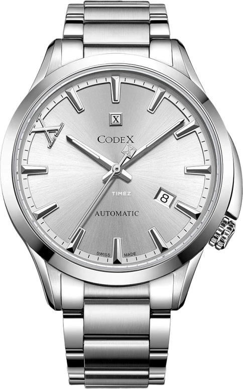 CODEX,CHAPEL 42mm,42mm,Stainless Steel,Stainless Steel,Silver,Automatic,Day,Sapphire,Crystal Glass,1101,1101.01.3102.B02