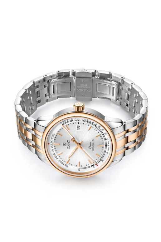 CODEX,CLASSIC 40mm,40mm,Stainless Steel,Stainless Steel,Silver,Automatic,Day,Sapphire,Crystal Glass,1105,1105.37.8104.B37