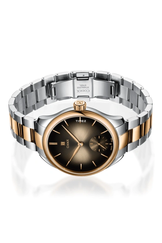 CODEX,INTEMPORELLE 43mm,43mm,Stainless Steel,Stainless Steel,Rose Gold,Coffee,Gradient,Black,Handwound,Sapphire,Crystal Glass,Round,1111,1111.07.1305.B07
