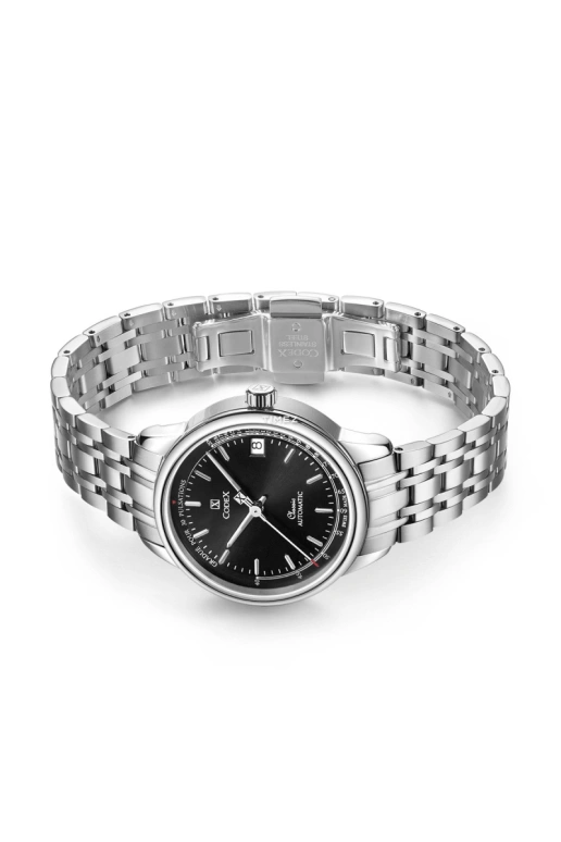 CODEX,CLASSIC 34mm,34mm,Stainless Steel,Stainless Steel,Black,Automatic,Day,Sapphire,Crystal Glass,1205,1205.01.8101.B01