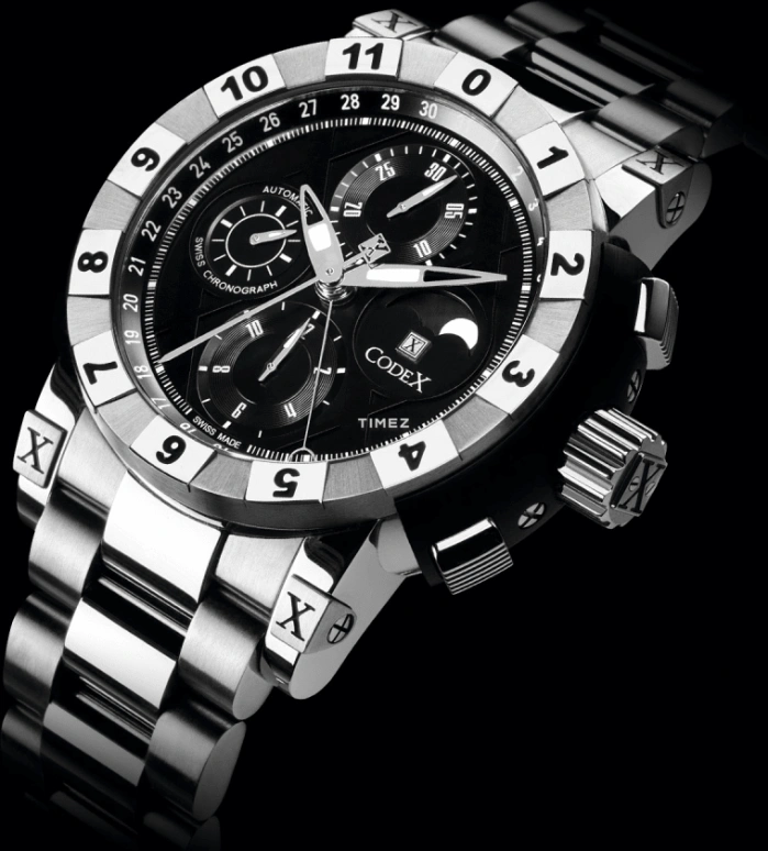 CODEX,IDENTITY 46.90mm,46.90mm,Stainless Steel,Stainless Steel,Black,Automatic,Chronograph,Moonphase,Day,4401,4401.41.0101.B01