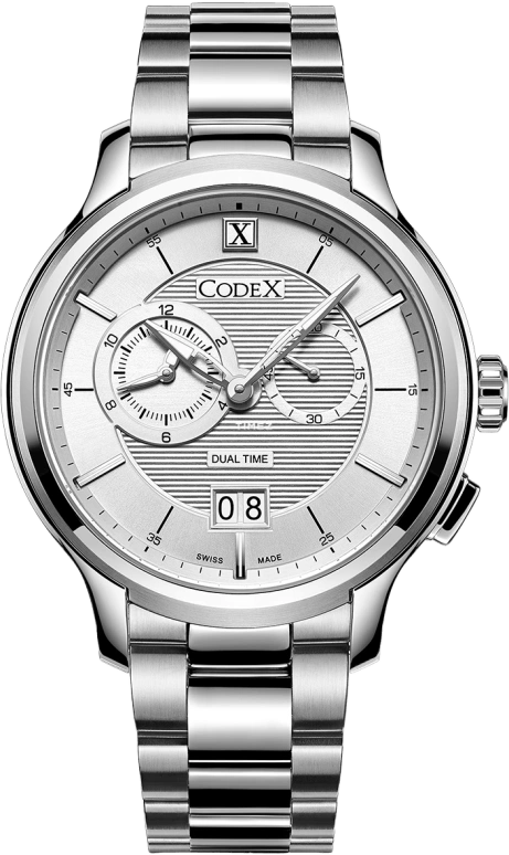 CODEX,INFINITY 43mm,43mm,Stainless Steel,Stainless Steel,Silver White,Quartz,Day,Sapphire,4301,4301.81.0202.B02