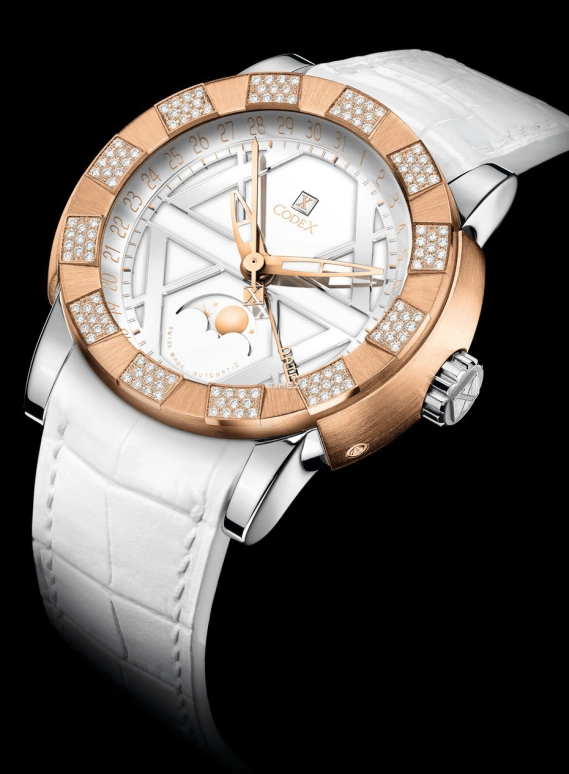 CODEX,IDENTITY 40mm,40mm,Stainless Steel,Stainless Steel,Rose Gold,White,Automatic,Moonphase,Day,3917,3917.12.0104.I04