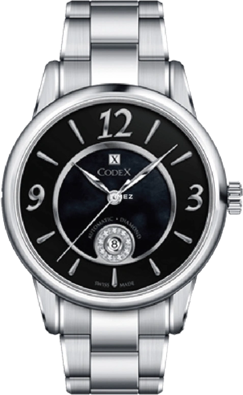 CODEX,INFINITY 33mm,33mm,Stainless Steel,Stainless Steel,Black,Automatic,Day,Sapphire,1218,1218.01.1101.B02