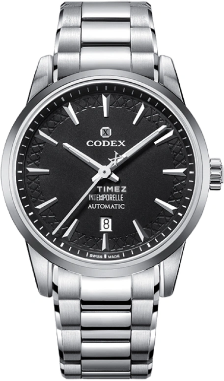 CODEX,INFINITY 41mm,41mm,Stainless Steel,Stainless Steel,Black,Automatic,Day,Sapphire,Crystal Glass,4101,4101.14.8101.B01