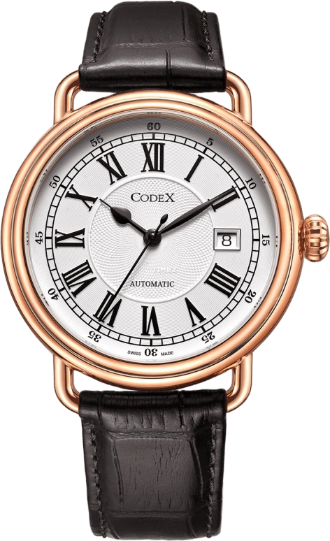 CODEX,CLASSIC 42mm,42mm,Stainless Steel,Stainless Steel,Rose Gold,White,Automatic,Day,Sapphire,Crystal Glass,1103,1103.03.0102.I05